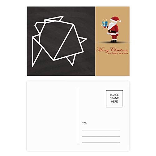 Cartes postales tortue géométrique Noël : lot de 20 en origami abstrait
