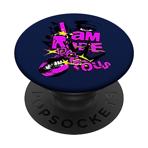 I Am Rude Ridiculous Gen Z Pop Art Funny Adult Sassy Artsy PopSockets Swappable PopGrip, Black