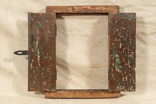 Biscottini Innentür Fenster L 48,5 x T 6,5 x H 58,5 cm - Holztür - Türen für Innen und Außen - Wohnkultur