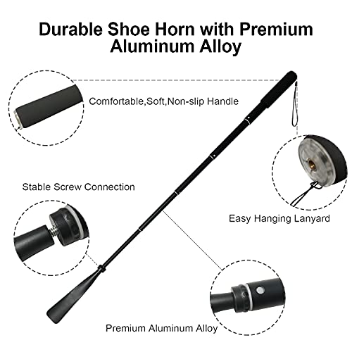 Tripro Shoe Horn Long Handle -15 Inch-37 Inch Telescopic Metal Shoe Horn Adjustable Length thumb #3