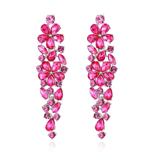 Boucles d'oreilles cristal marquise femme pendantes mariage art déco