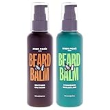 Men Rock Baume à barbe Duo - Après-shampoing et soin de barbe vivifiant et apaisant - Hydrate la barbe et la peau - Citron vert de Sicile et mousse de chêne - 2 x 100 ml