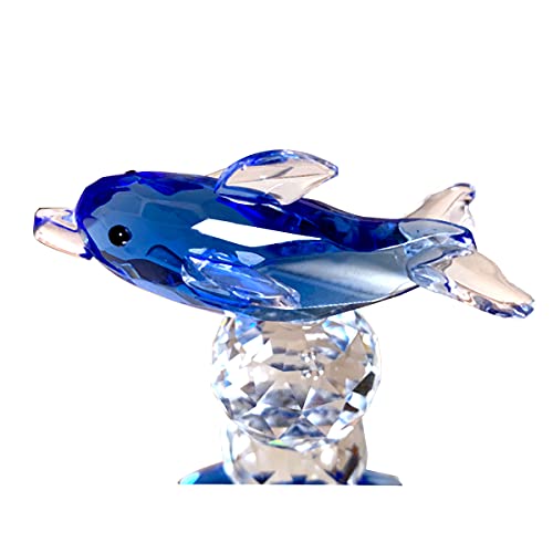 JinshiY Crystal Dolphin Ornament Animal Figurines Desktop Home Decor Fish ...