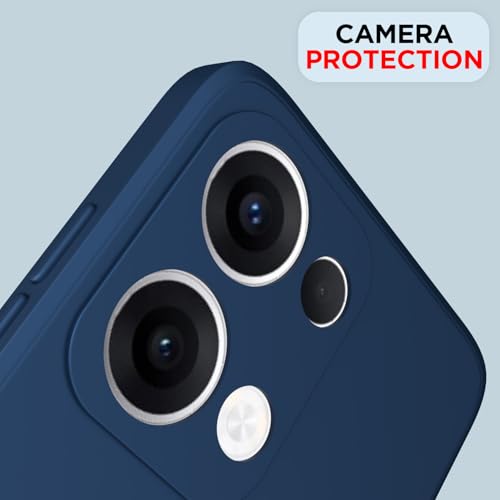 Image of Outlouders Back Cover for Oppo Reno 13 5G | Camera Protection | Durable Soft Matte Silicone Bumper Case (Blue)