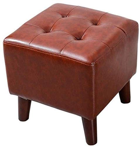 Repose-pieds canapé en cuir PU marron rouge et banc à chaussures