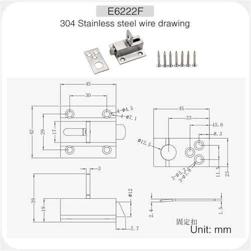 Verrou à double extrémité en inox pour sécuriser les portes de maison - 3
