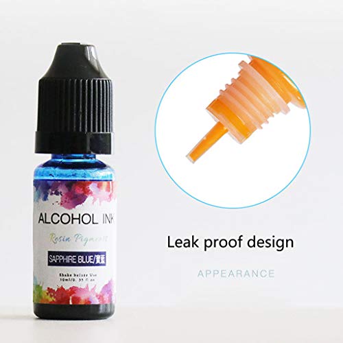 Lanema Kit de pigmento de resina de difusão de tinta alcoólica de 24 cores 10 ml corante líquido par