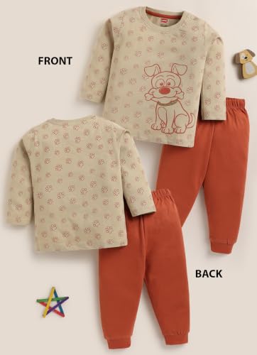 Image of LuvLap Baby Boys 100% Cotton Full Sleeve Boys T-Shirt & Pyjama Sets, Pack Of 3