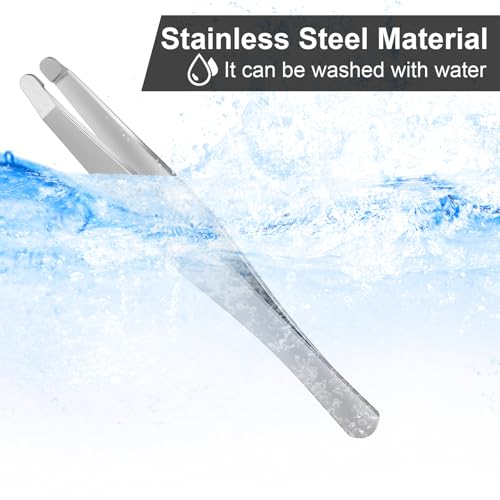 3Pcs Round Tip Tweezers, Stainless Steel Tweezers for Curly Hair, Precision Eyebrow Tweezer for Facial Hair Women Facial Makeup Tool Rounded End Tweezer - Image 4