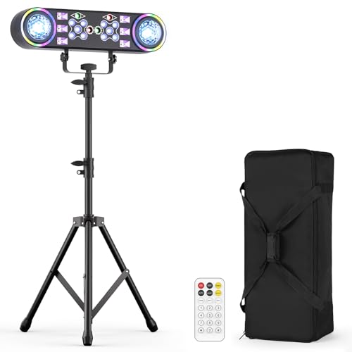 La Mejor Selección de Luces de sonido los más solicitados. 45 80W Luces de DJ con Soporte, Luz de Fiesta 7 en 1, Luces de DJ para Discoteca, Luz Activada por Sonido, Control DMX Inalámbrico con Bola Giratoria, Efecto Estroboscópico, UV,...