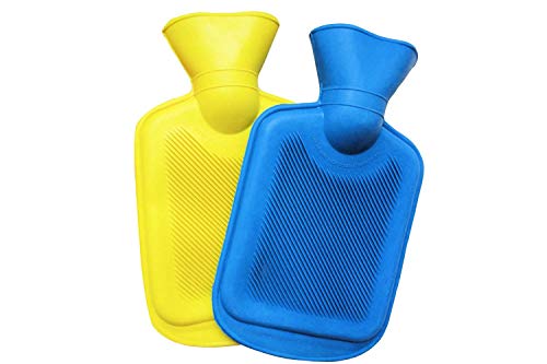 VHOI ( 2 Pieces ) HOT WATER BOTTLE BAG Durable THICK Rubber WARM Relaxing Heat Cold Therapy Water Warm Bags FOR PAIN RELIEF Non-Electrical Small Rubber Hot Water Bag, PAD Body Heating Bottle, period cramps, Menstrual Cramps ( pack of 2 ) (Small Size) ( 350 ML )