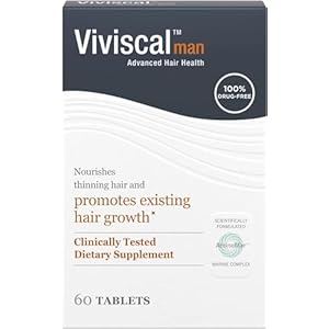 Viviscal Men’s Hair Growth Supplements for Thicker, Fuller Hair Clinically Proven with Proprietary Collagen Complex, 60 Tablets – 1 Month Supply