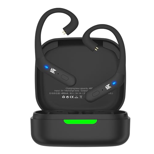 Image of Linsoul KZ AZ20 High-Fidelity Bluetooth 5.3 Wireless Earhook with Charging Case for IEMs Earphones, 3 Sound Modes and Long Battery Life (Black, KZ AZ20)
