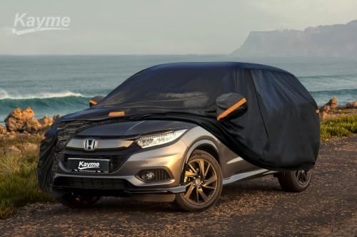 Image of Kayme 7 Layers SUV Car Cover Custom Fit for Honda HR-V HRV (1995-2026) Waterproof All Weather for Automobiles, Outdoor Full Cover Rain Sun UV Protection.Black