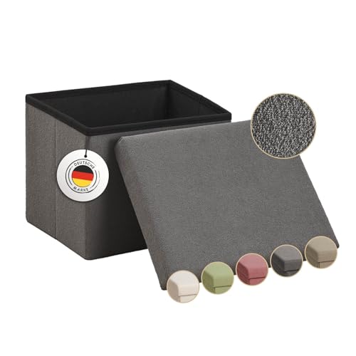 Laleni Sitzbank mit Stauraum Sitzwürfel Polsterhocker 41x31 cm Anthrazit – Ansicht 8