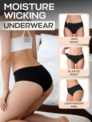 Image of Balanced Tech Moisture Wicking Underwear for Women, Seamless Workout Hipster Brief Bikini Panties