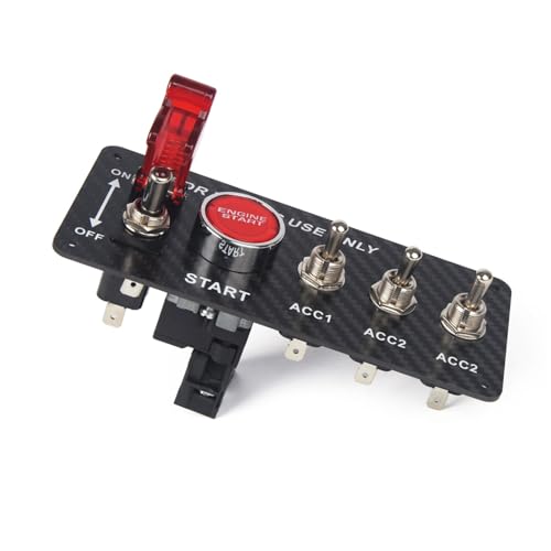Interrupteurs de démarrage d'allumage 12V bouton poussoir start camion et panneau sport auto