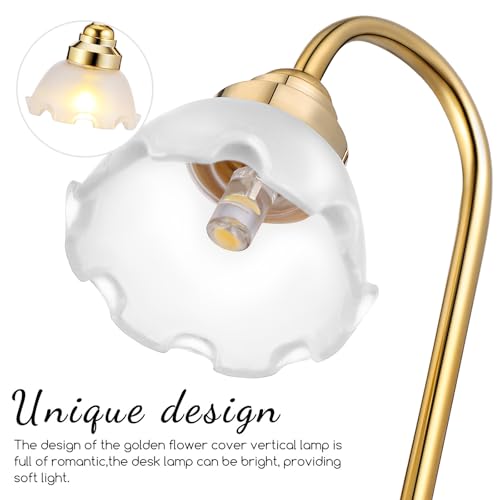 Lampe de table maison de poupée LED sans fil et dorée