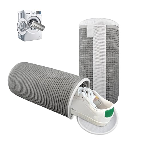 Shoe Washing Machine Bag – 360° Deep Clean Sneaker Laundry Bag with Cleaning Fibers and Zipper, Reusable Shoe Bag for Washing Machine, 2 Pack