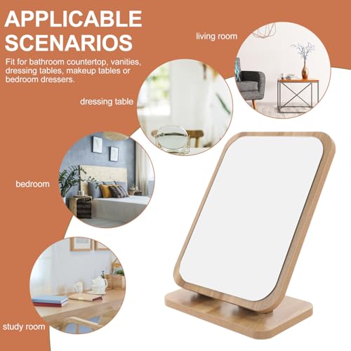 Miroir de pivotant bois pour maquillage de bureau Hemobllo - 4