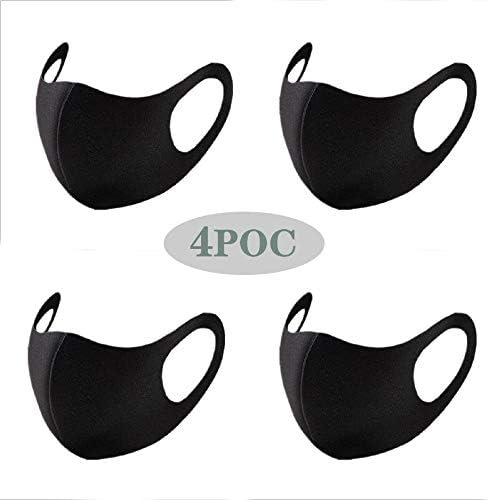 (Black, 4PCS), stylish reusable and washable MAsk, used for dustproof, anti-pollen pet dander, anti-sand, tiny particles and other air irritants