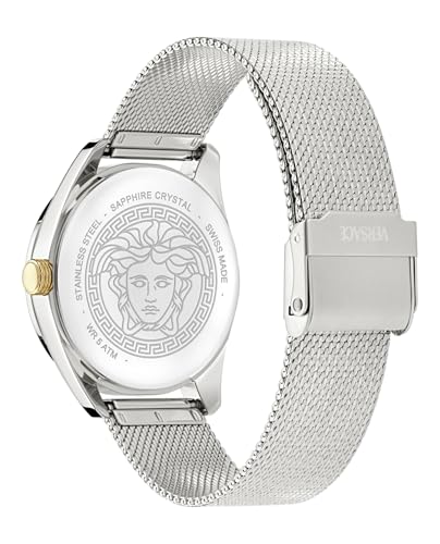 Versace New V-Circle Collection Luxury Womens Watch Timepieces with a Silver Bracelet and Dial Featuring a Stainless Steel Case3