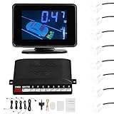 CFTGIW Capteur de Parking Inversion du Système Radars Avant et Arrière Support Son Avertissement/Buzzer/avec 8 Capteurs de Stationnement Distance Détection LCD Distance Affichage Volumes de