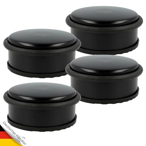 DESIGN türstopper 4er set Schwarz - Türstopper Boden Schwer - 1 2 kg | Door Stopper in modernem Design mit Gummiring zum Schutz der Türen - Tür Stopper