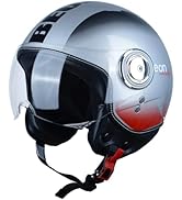 BEON Open Face Motorcycle Helmet for Adults,DOT Approved - Moped Half Vespa Retro Helmet with Ant...