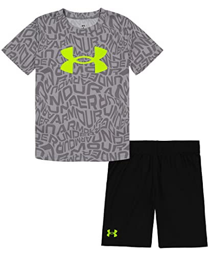Image of Under Armour Boys' 2-piece Short Sleeve Graphic T-Shirt and Shorts Set, Lightweight & Breathable