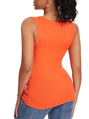 ASAIR Tank Tops for Women Racer Back Square Neck Sexy Ribbed Basic Trendy Sleeveless T Shirts Woman4