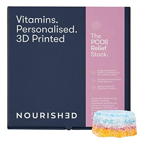 Nourished PCOS Relief Super Nutrient Multivitamin Gummies Adult , Myo Inositol, Inositol PCOS, Inositol Supplement, Zinc, Hormone Balance , Sugar-Free, Vegan, 28 Multivitamins Cover