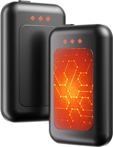 Electric-Hand-Warmers-Rechargeable-2-Pack-6400mAh-Rechargeable-Hand-Warmer-16-Hrs-Portable-Hand-Warmer-for-Outdoor-Camping-Hunting-Golf-Accessories-Gifts-for-Women-Men-Black