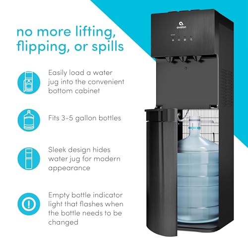 Avalon A3BLK Self Cleaning Bottom Loading Water Cooler Dispenser, 3 TemperatureUL/Energy Star