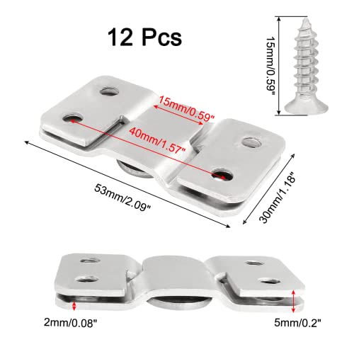 Litoexpe 12 Pieces Flush Mount Bracket, Interlocking Photo Frame Hook With Mounting Screws, Stainless Steel Heavy Duty Z Clip Bracket Furniture Connector (53Mm X 30Mm) #TOP1