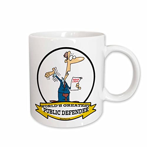 3dRose Funny Worlds Greatest Public Defender Occupation Job Cartoon 11oz Mug