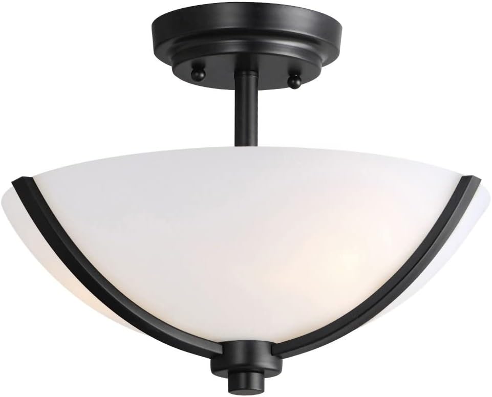 Maxim Lighting Deven 3-Light Flush Mount | Black Steel Finish | Opal White Shade | Modern Indoor Light Fixture | Ideal for Bedrooms, Hallways & Entryways | Home Decor Ceiling Fixture | 20031SWBK
