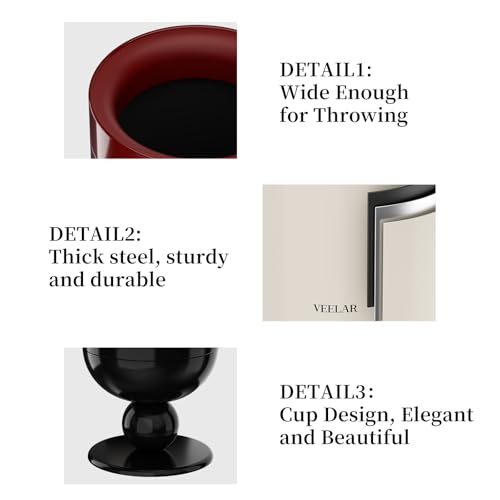 VEELAR 5.5 Gallon/20L Bathroom Trash Can, Garbage Can Lid-Free, Trash Bin for Bedroom, Office, Living Room (Burgundy, 5.5Gal Top Open) by VEELAR - Image 3