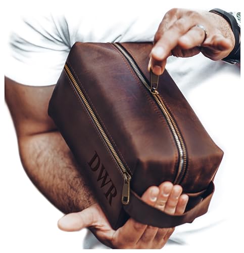 Mens Waterproof Toiletry Bag &ndash; Crafted in USA &ndash; Ideal Gift for Husband, Dad, Groomsmen...