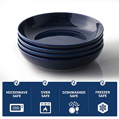 Y Yhy Pasta Bowls, Large Salad Serving Bowls, Soup Bowl Set 32 Ounces, Porcelain Pasta Bowls Sets, Microwave Dishwasher Safe, Blue, Set Of 4 #TOP6