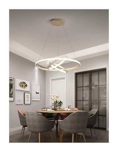 Lustre table à manger rond dimmable télécommande plafonnier personnalisé QYYZTQY - 6