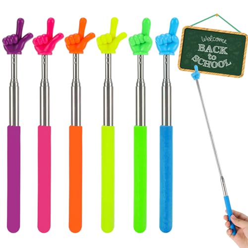 6 Stück Zeigestab Ausziehbar, Teleskop Lehrer Zeiger, Versenkbare Klassenzimmer Zeiger, Edelstahl Kinder Ausziehbarer Zeigestab für Unterricht im Klassenzimmer, Vorlesungen (Zufällige Modelle)