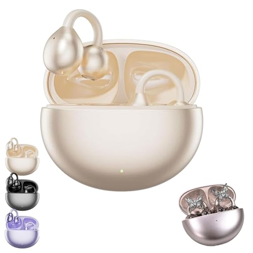 Rightfavour - Auricolari traduzione Ai auricolari con per orecchie aperte eleganti zirconi decorativi B bluetooth wireless strass pelle