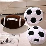 Yhoelata Plüsch Fußball Sitzkissen, Flauschiges Football als Weicher Sportball, Kreative Zimmer Dekoration für Kinderzimmer, Fussball Geschenke für Jungen, 35x35cm