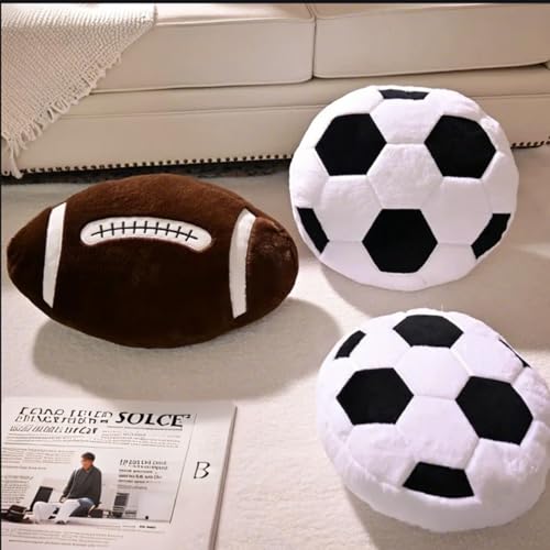 Yhoelata Plüsch Fußball Sitzkissen, Flauschiges Football als Weicher Sportball, Kreative Zimmer Dekoration für Kinderzimmer, Fussball Geschenke für Jungen, 35x35cm