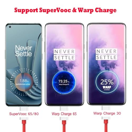 Image of 80W USB Type C Charger with 1 Meter Cable for Oneplus|Realme|Nord|Motorola|Nothing|Tecno, Infinix|Samsung|Lava|Vivo|Oppo|Itel|Pixel, Fast Charging Adapter Supervooc /Warp /Vooc /Rapidly /Superdart, 80 w