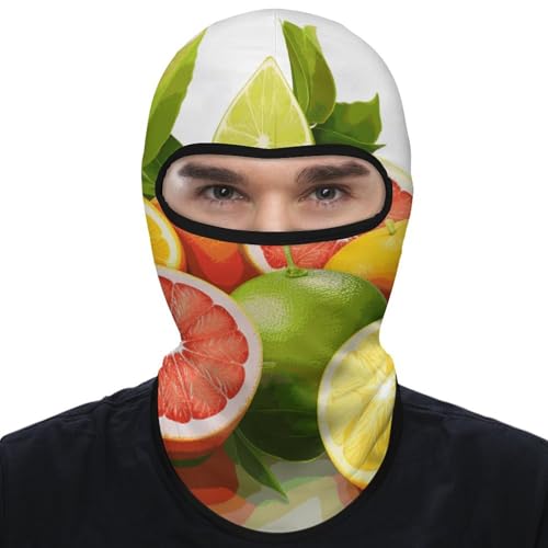 Balaclava para hombre y mujer, máscara para esquiar con diseño de frutas cítricas, cubreboca completo para ciclismo miniatura 1