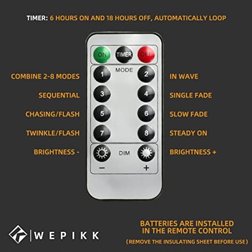 Wepikk Christmas Lights 5m 50 LED . String Lights Mains Powered with Remote Control & Timer.8 Modes for Bedroom Indoor Outdoor Garden Christmas Decoration Copper Wire