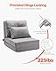 VEVOR Umwandelbares Bodensofa Schlafsofa, 5-Fach verstellbares klappbares gepolstertes Lazy-Sofa mit Verstellbarer Rückenlehne & Kissen, faltbares Sofa für Wohnzimmer und Schlafzimmer, grau