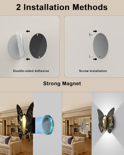 Image of Eneru Motion Sensor Wall Sconce Set of 2, Rechargeable Wall Lights, Indoor
